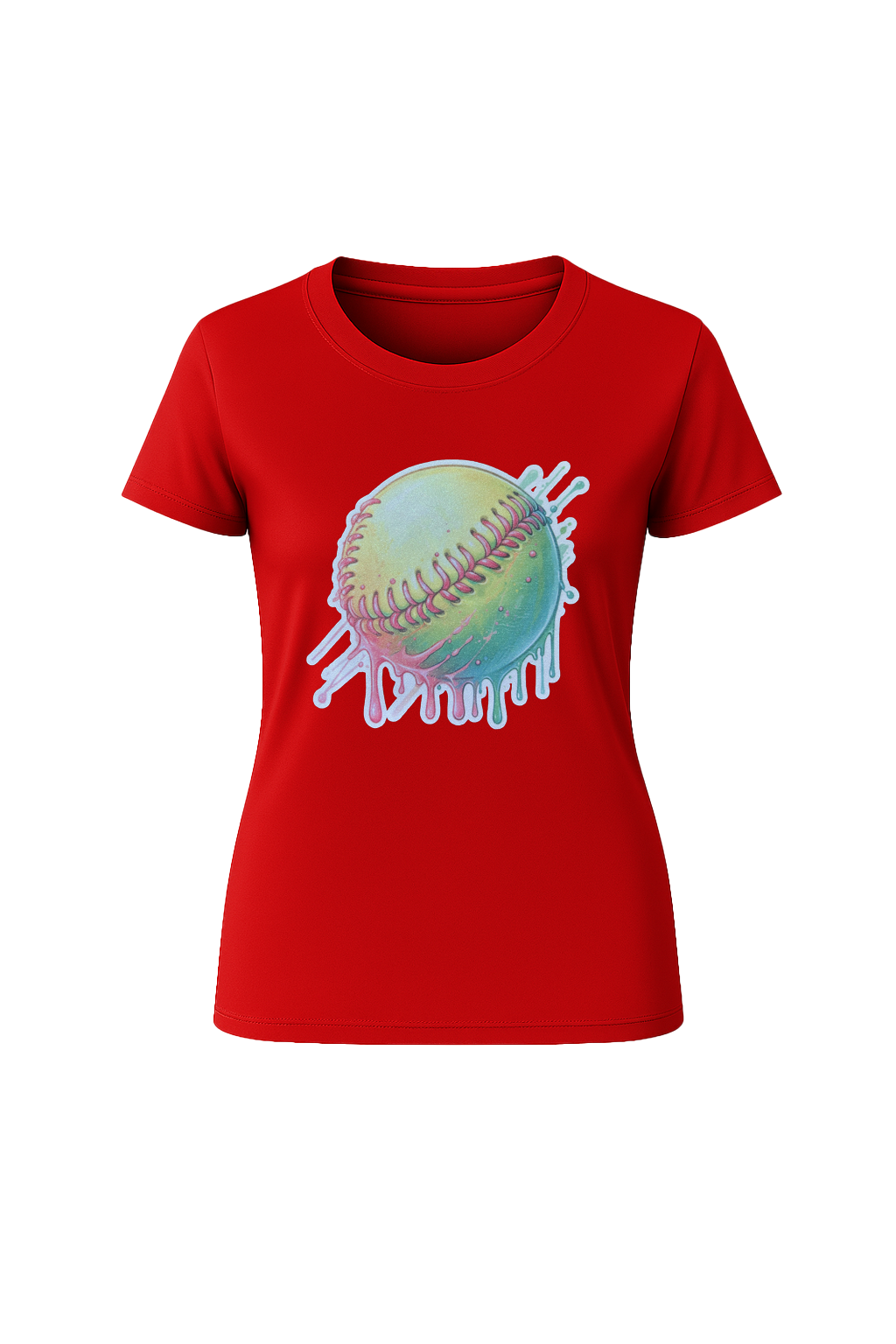 Glitter Softball Drip Short Sleeve Tee