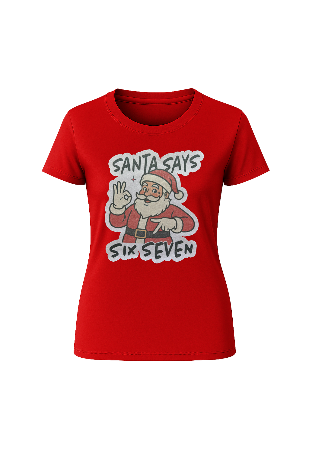 Glitter Santa Says Six Seven Short Sleeve Tee