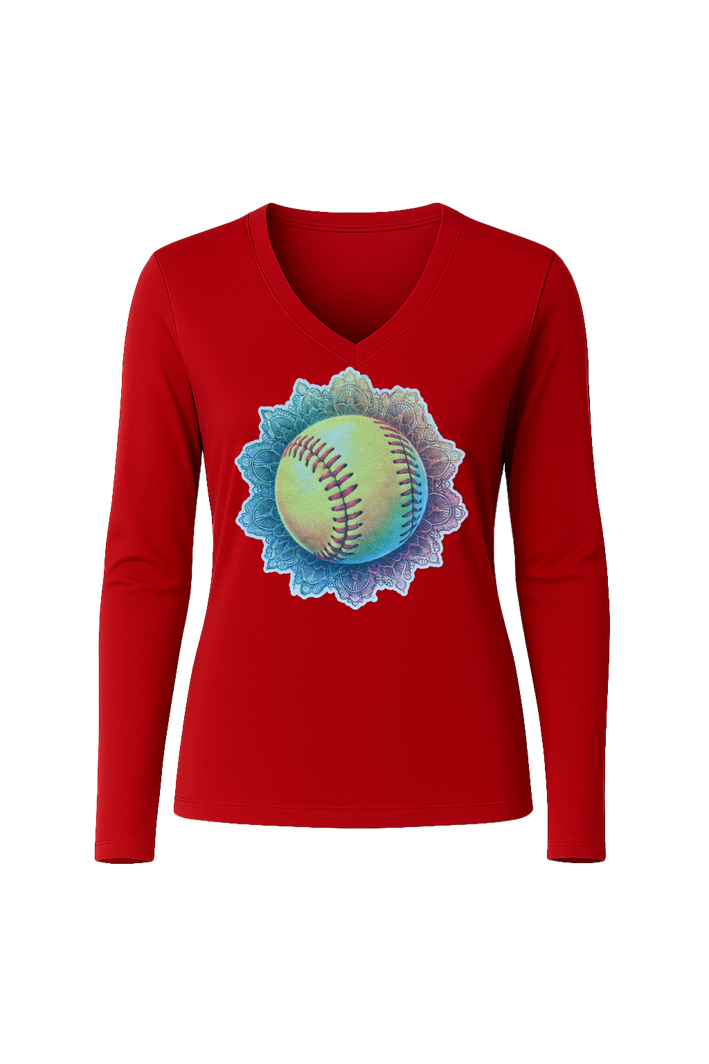 Glitter Tie-Dye Triple Long Sleeve V-Neck Tee