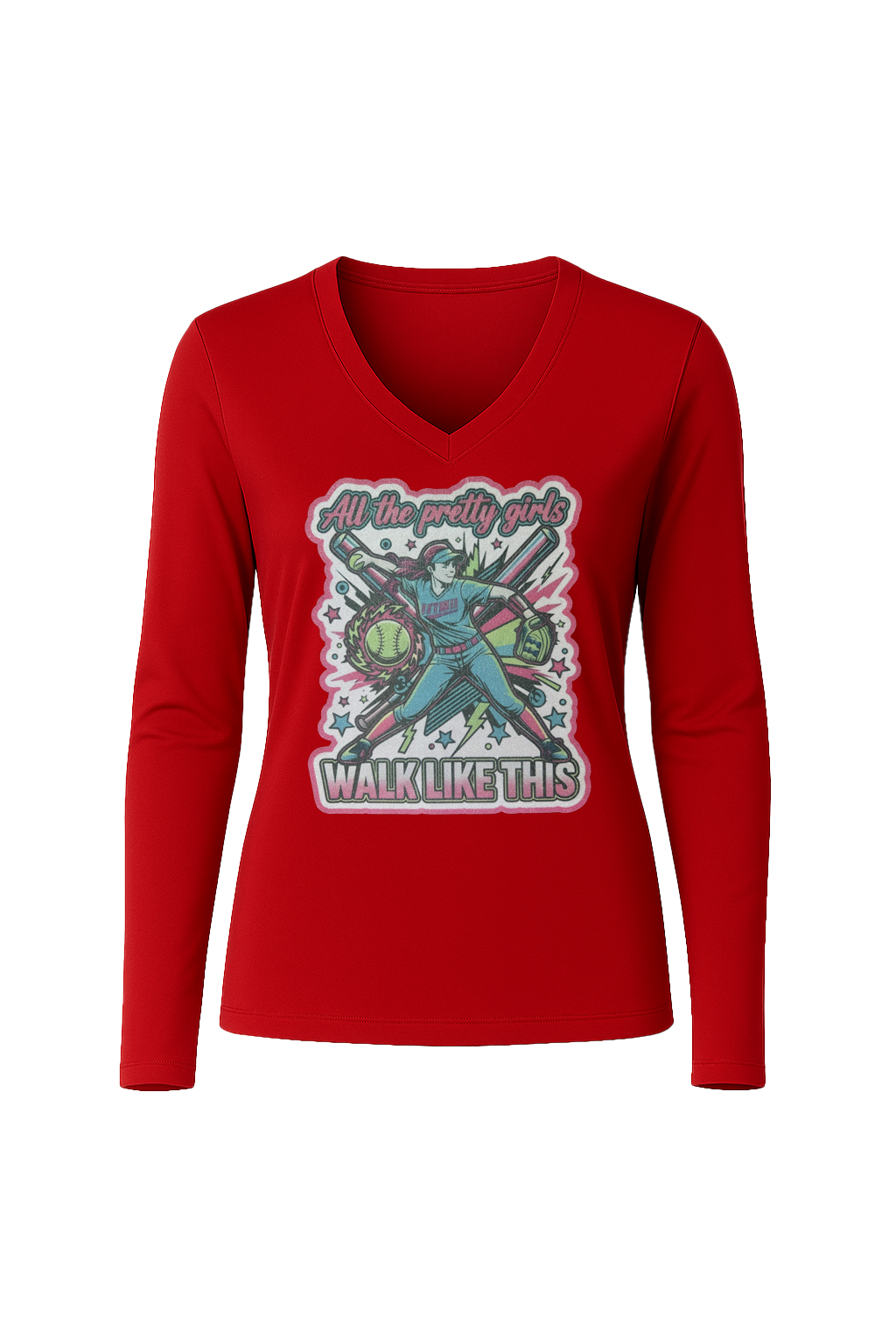 Glitter Pretty Girls Long Sleeve V-Neck Tee