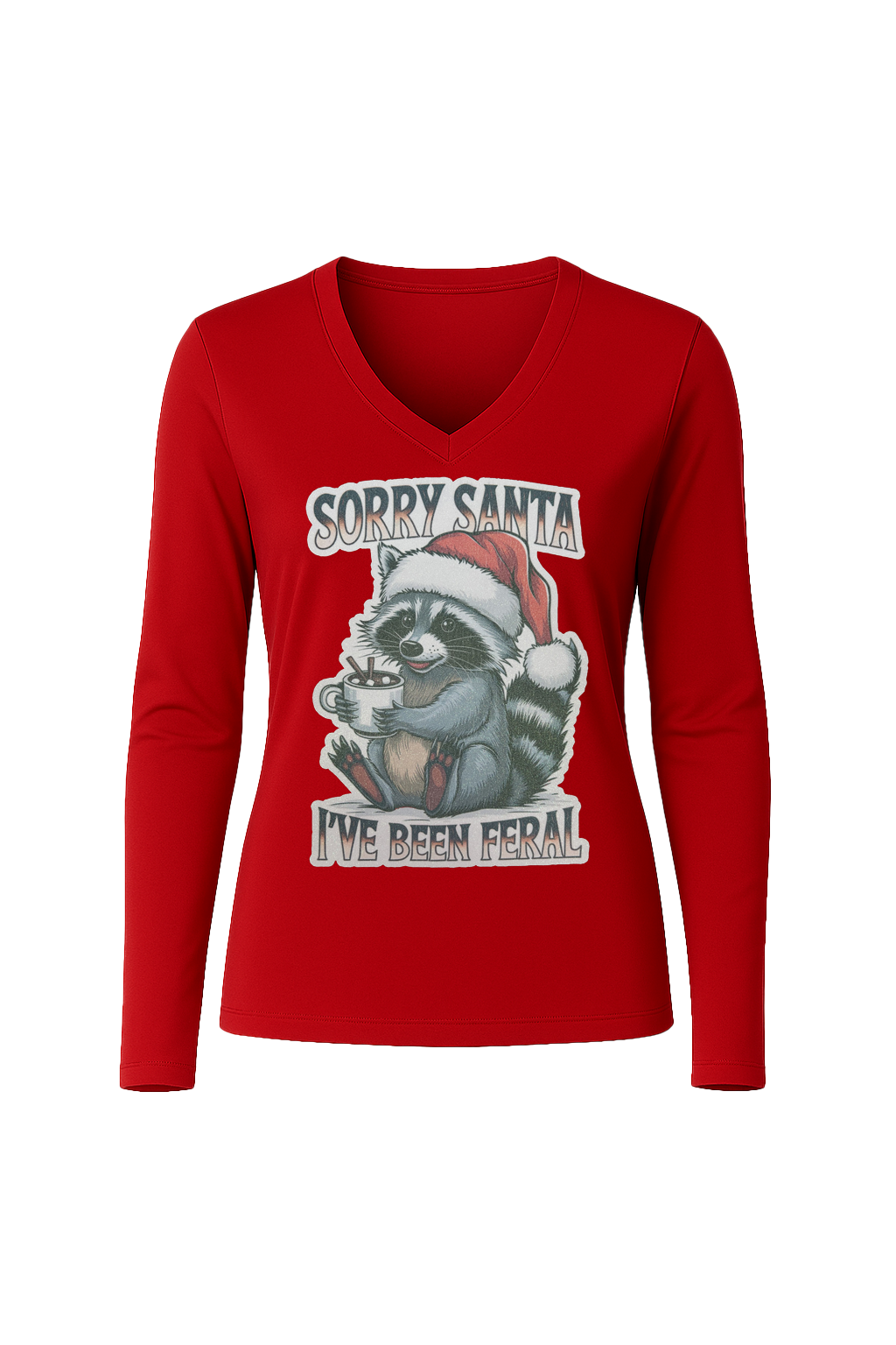 Glitter I've Been Feral Long Sleeve V-Neck Tee