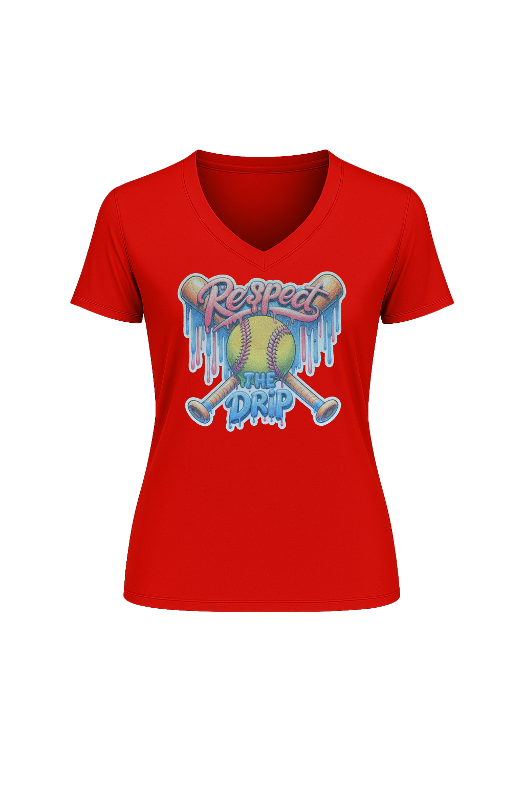 Glitter Respect The Drip Short Sleeve V-Neck Tee