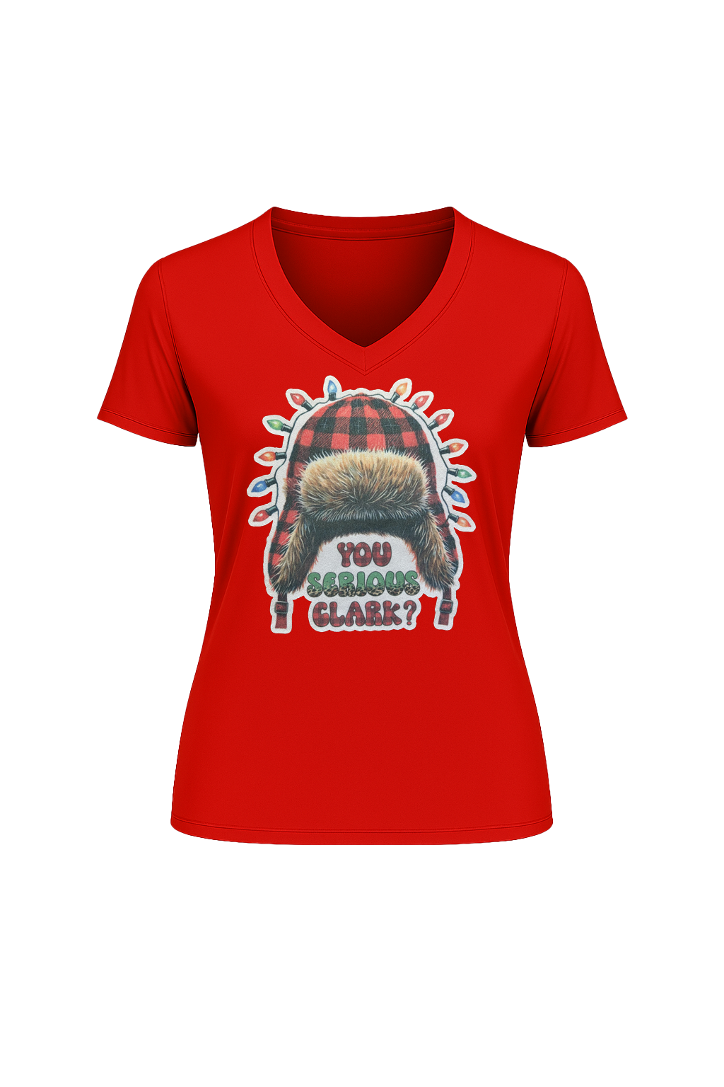 Glitter You Serious Clark? Short Sleeve V-Neck Tee