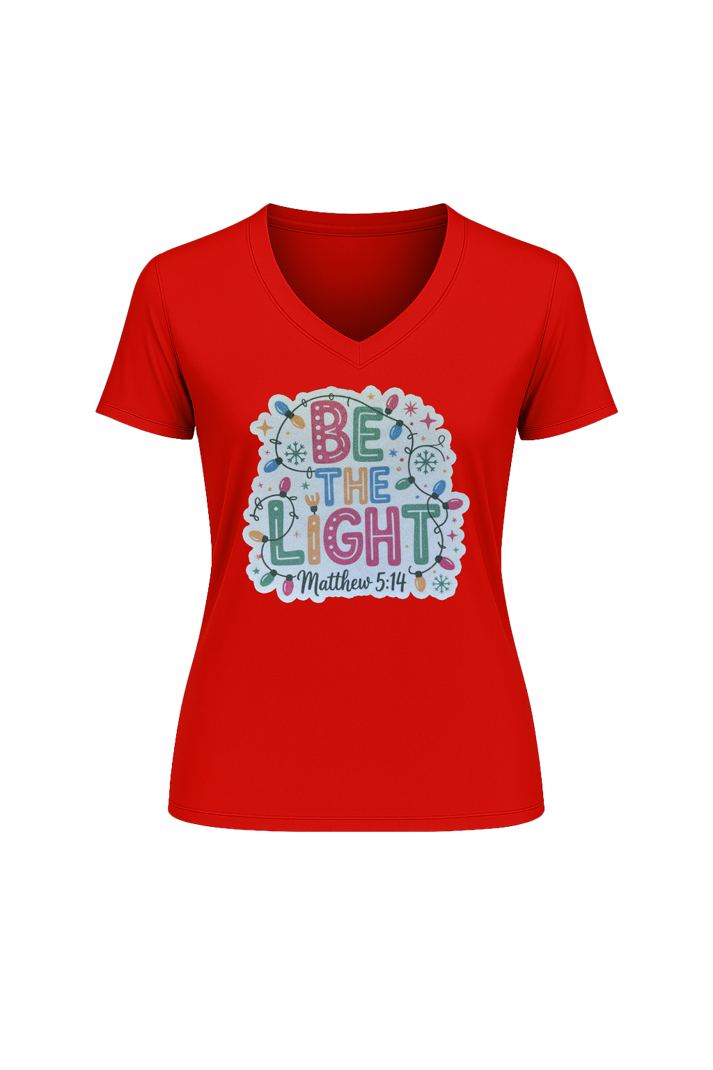 Glitter Be The Light Short Sleeve V-Neck Tee