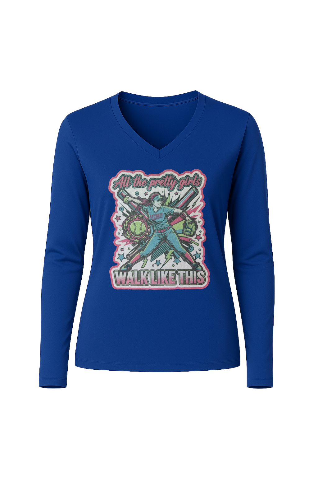 Glitter Pretty Girls Long Sleeve V-Neck Tee