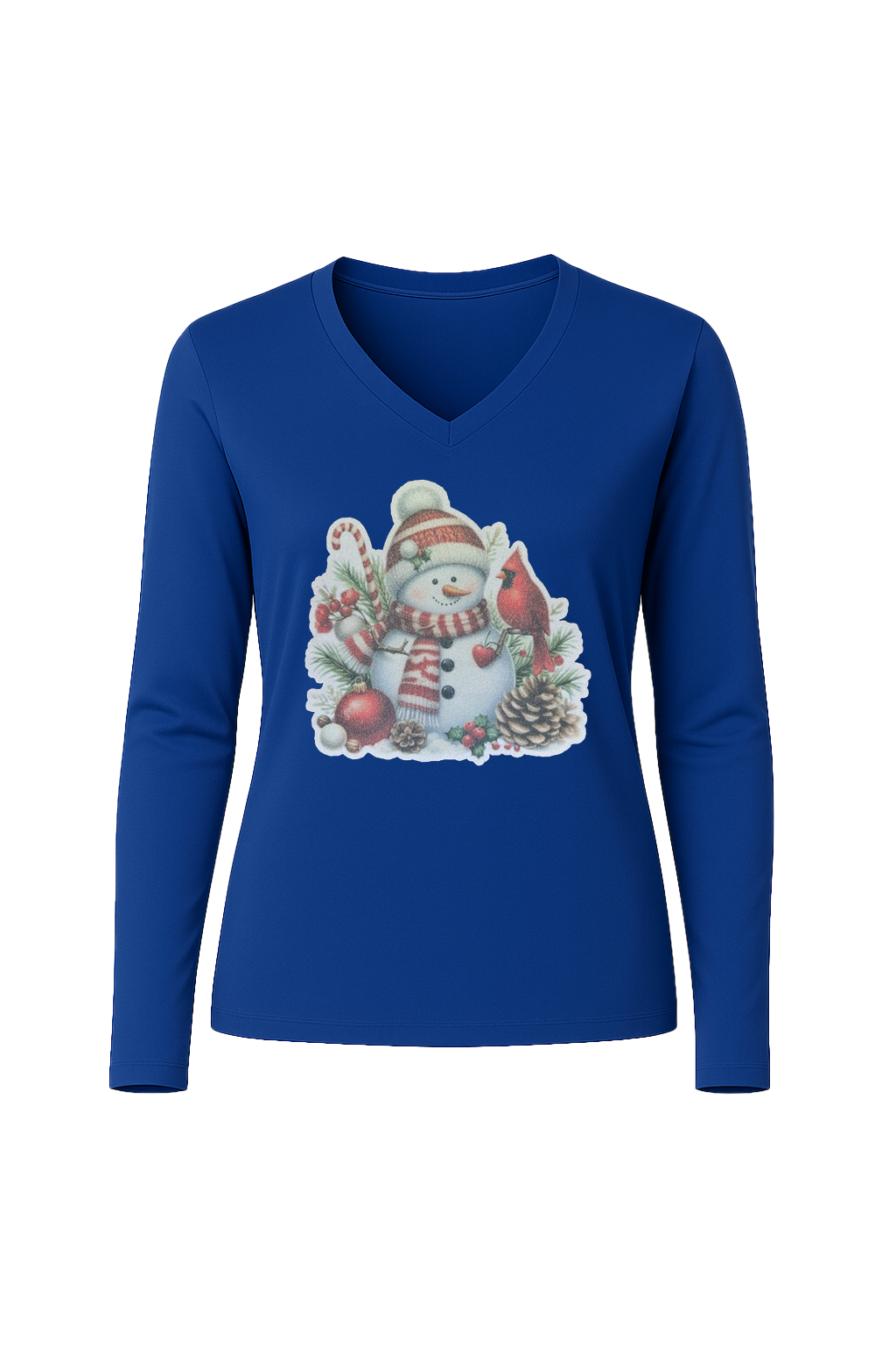 Glitter Cardinal's Gift Long Sleeve V-Neck Tee