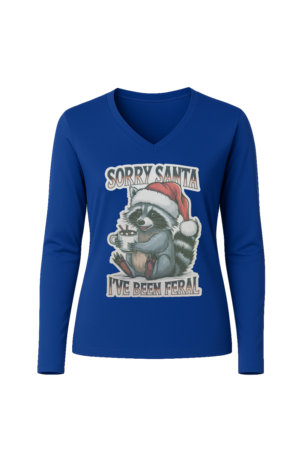 Glitter I've Been Feral Long Sleeve V-Neck Tee