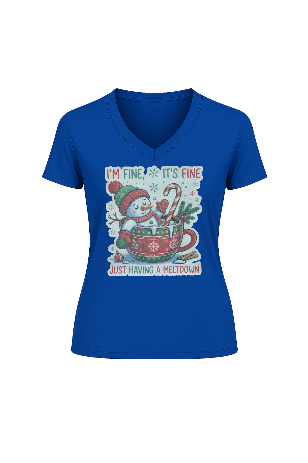 Glitter Having A Meltdown Short Sleeve V-Neck Tee