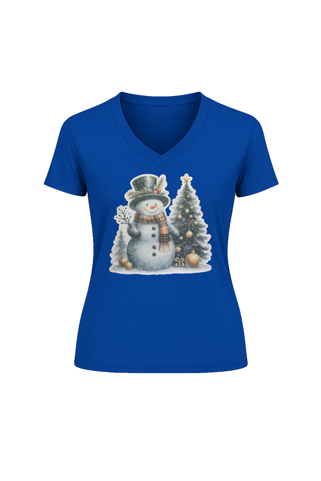 Glitter Festive Frosty Short Sleeve V-Neck Tee