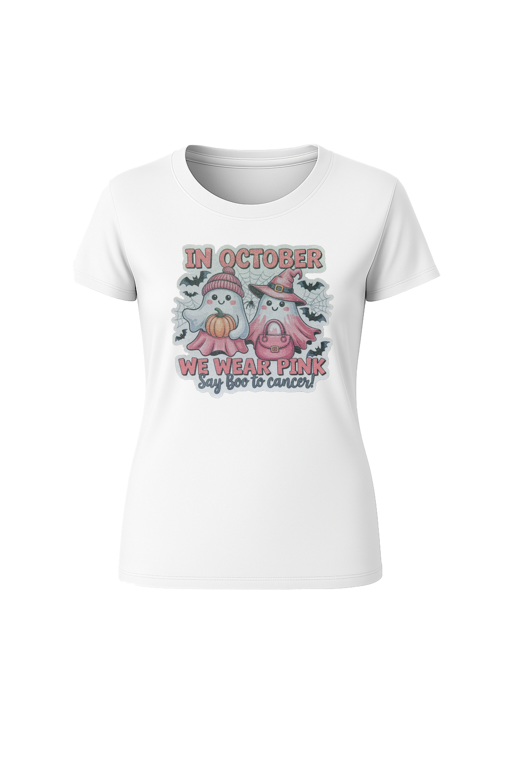 Glitter Wear Pink Say Boo Short Sleeve Tee