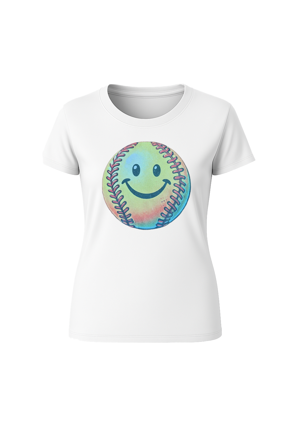 Glitter Happy Softball Short Sleeve Tee