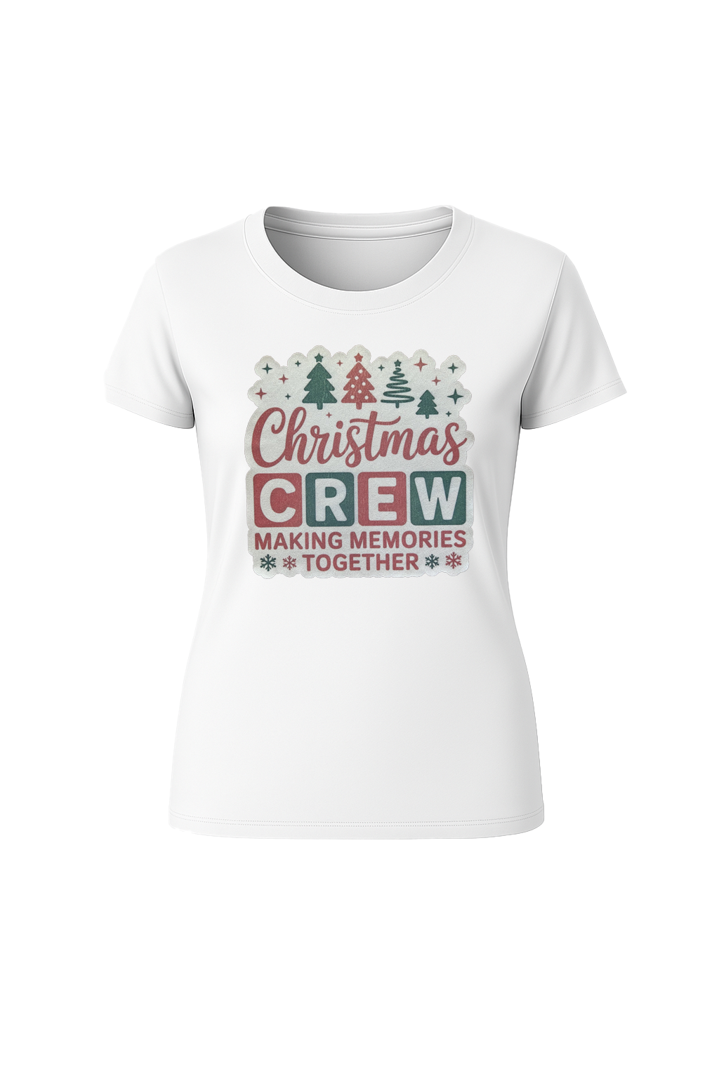 Glitter Christmas Crew Short Sleeve Tee