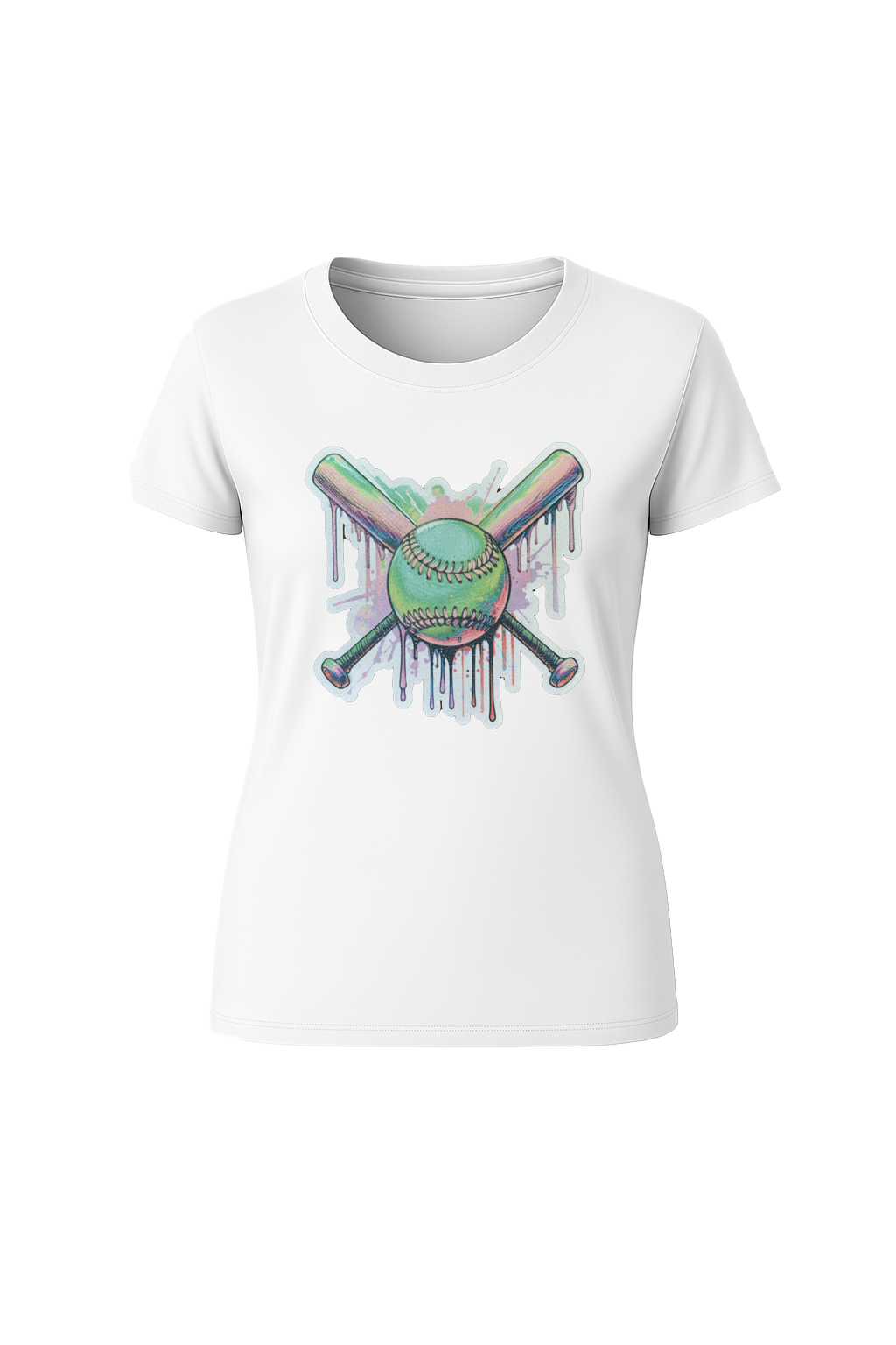 Glitter Green Drip Bats Short Sleeve Tee