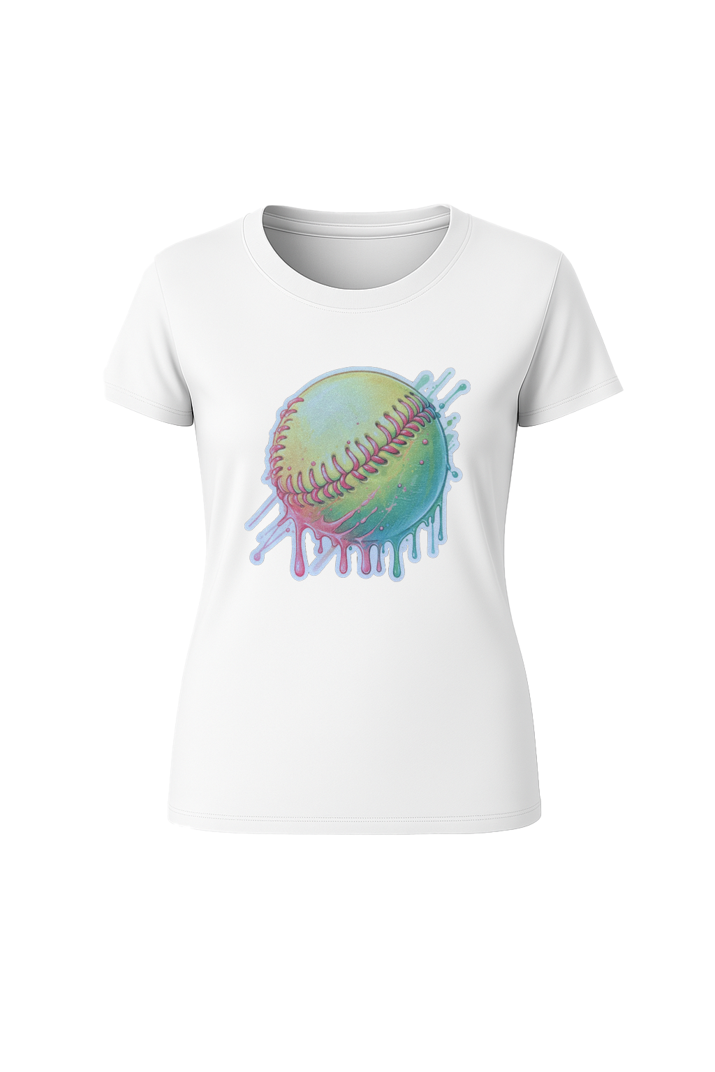 Glitter Softball Drip Short Sleeve Tee