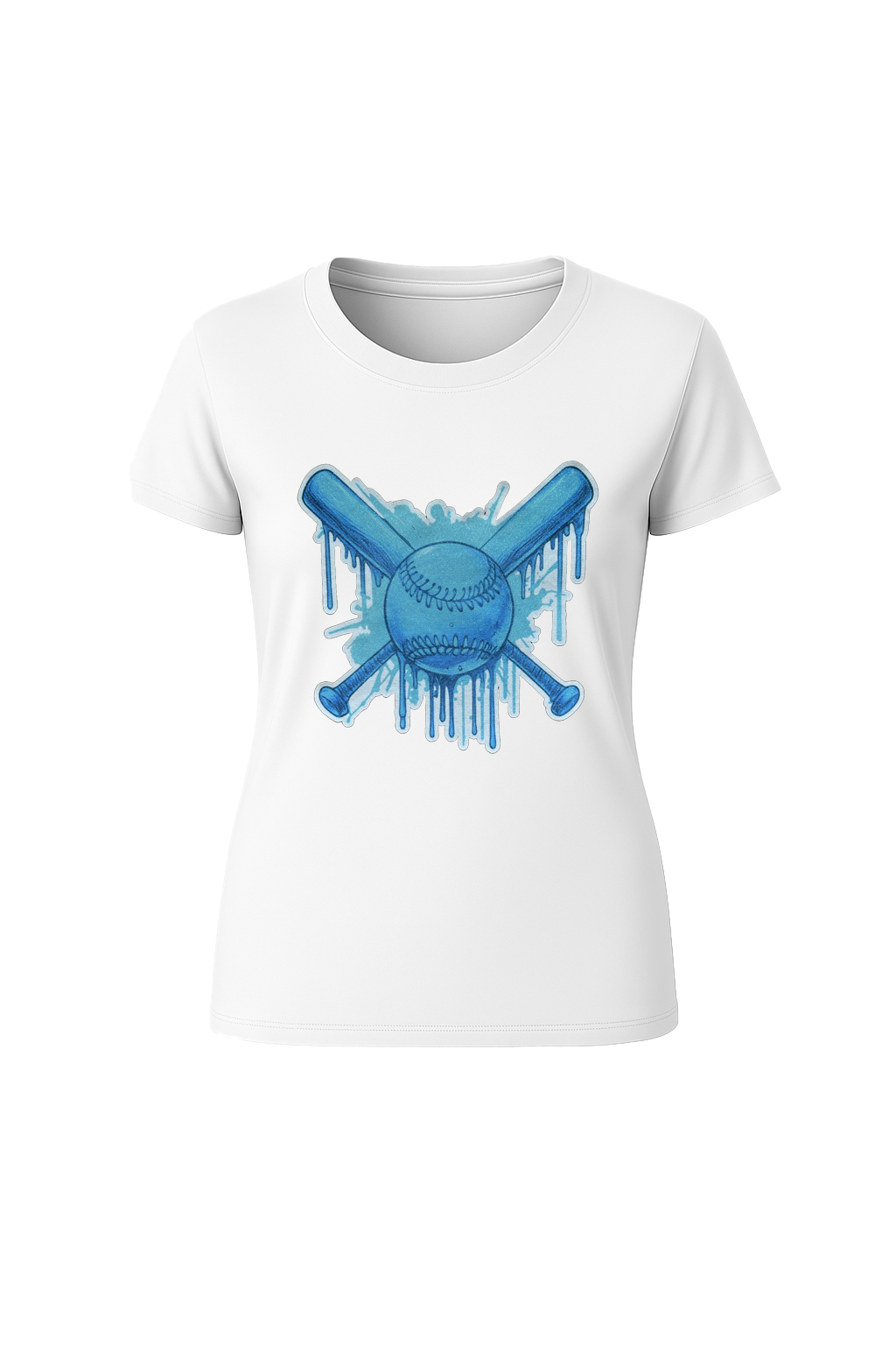 Glitter Blue Drip Bats Short Sleeve Tee