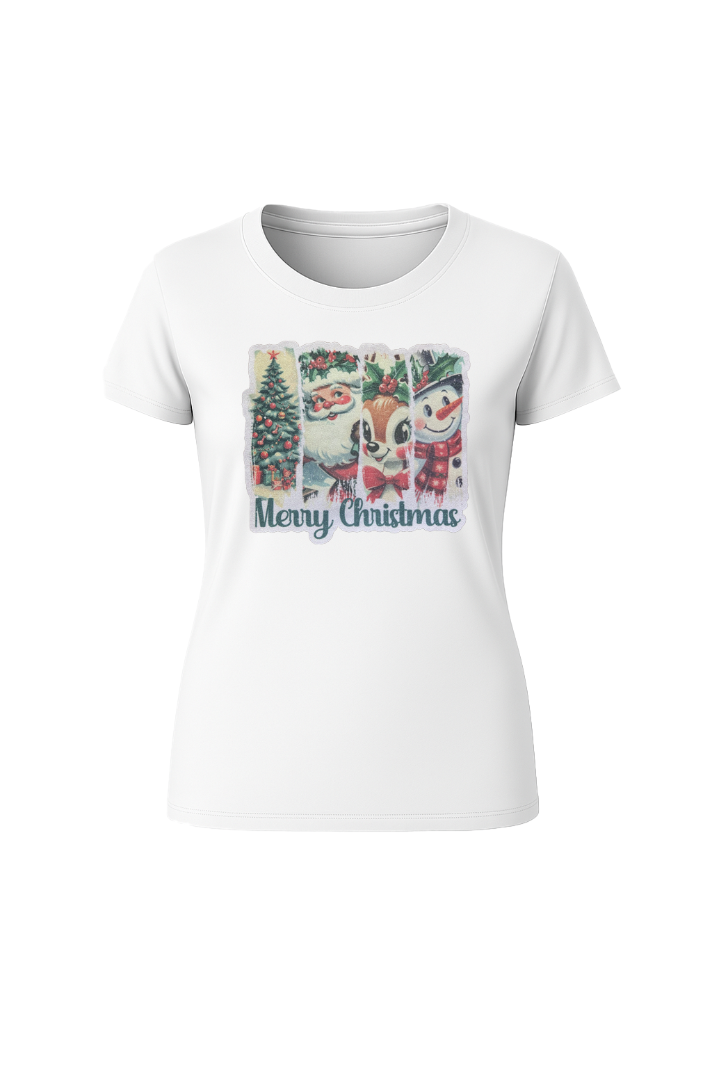 Glitter Christmas Collage Short Sleeve Tee