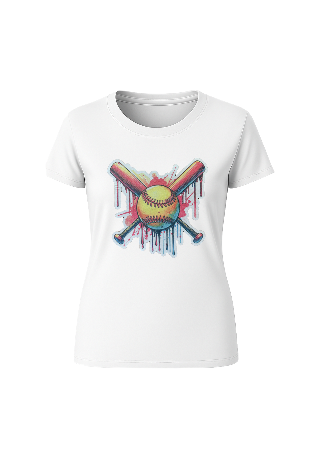 Glitter Red Drip Bats Short Sleeve Tee