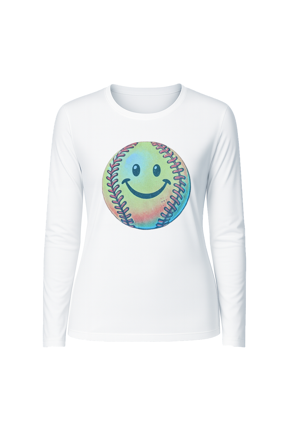 Glitter Happy Softball Long Sleeve Tee UPF 50