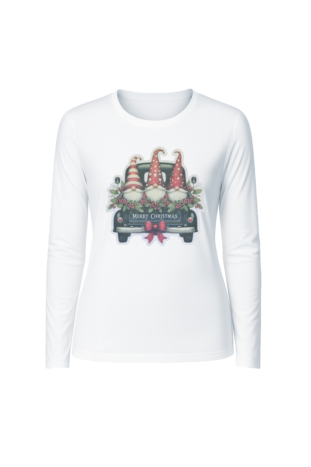 Glitter Gnome For The Holidays Long Sleeve Tee UPF 50