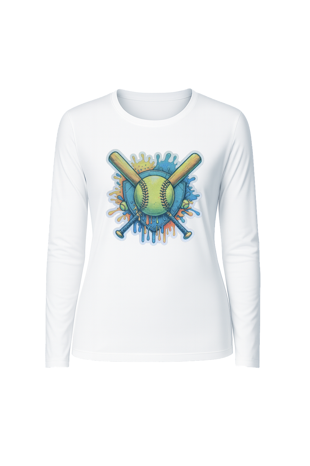 Glitter Blue Shield Long Sleeve Tee UPF 50