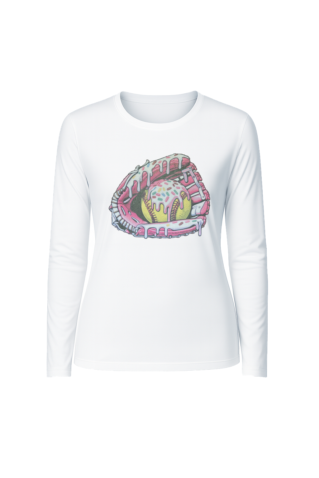 Glitter Softball Sundae Long Sleeve Tee UPF 50