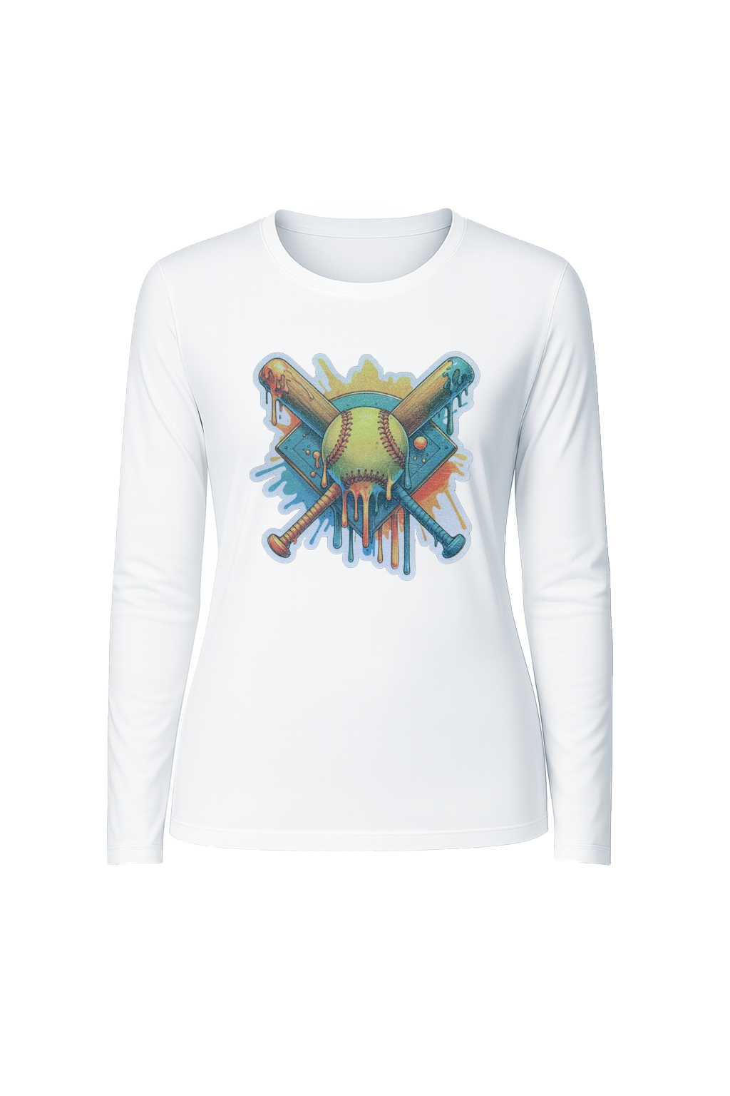 Glitter Teal Shield Long Sleeve Tee UPF 50