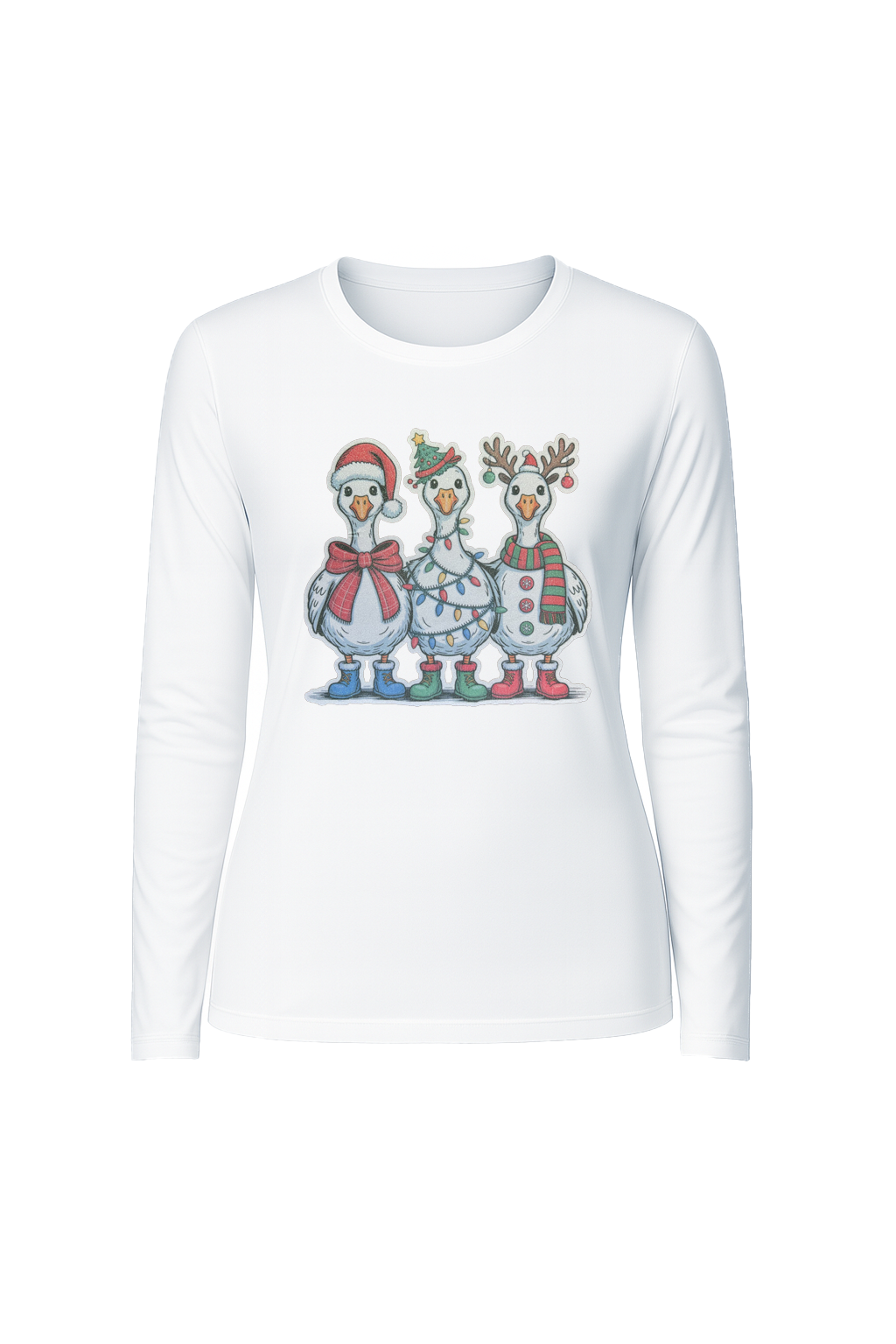 Glitter Festive Fowl Long Sleeve Tee UPF 50