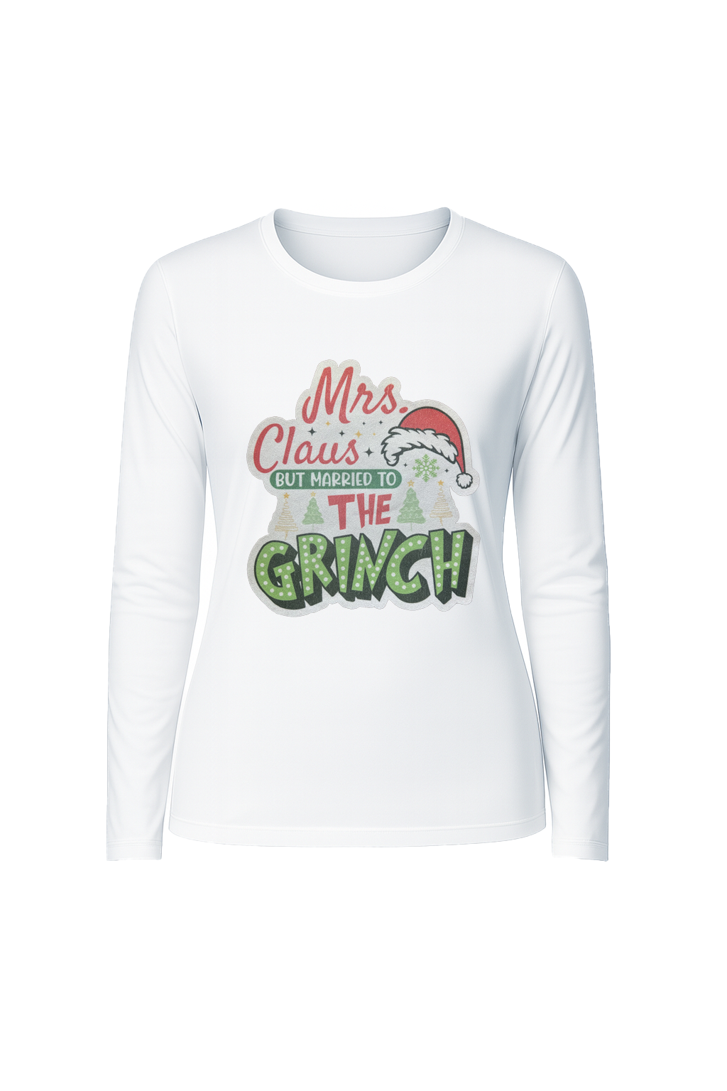 Glitter Married To The Grinch Long Sleeve Tee UPF 50