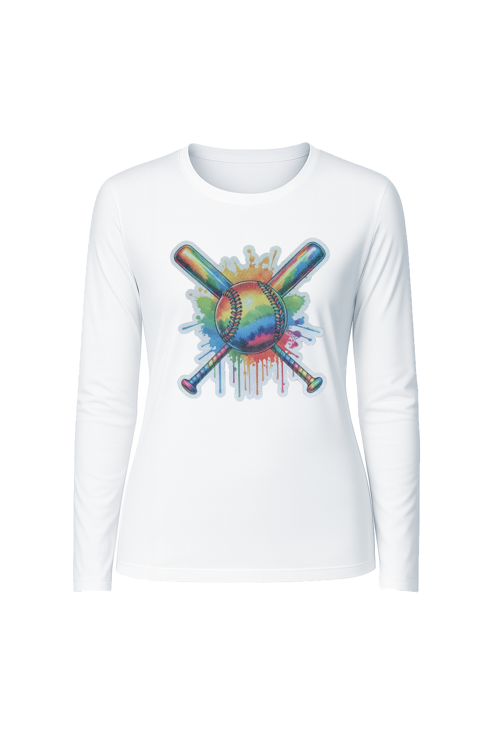Glitter Splatter Bats Long Sleeve Tee UPF 50
