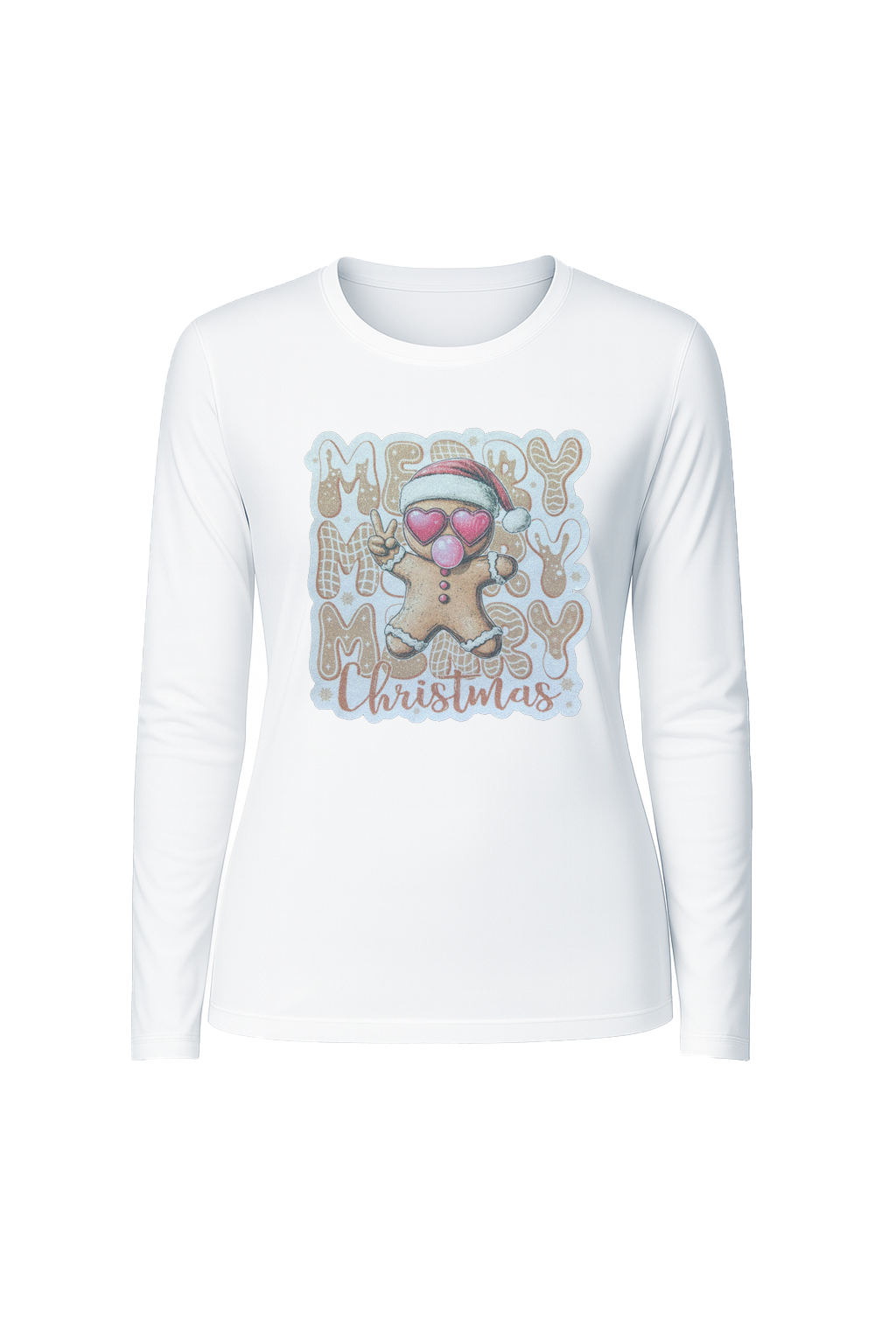 Glitter Gingerbread Bubble Pop Long Sleeve Tee UPF 50