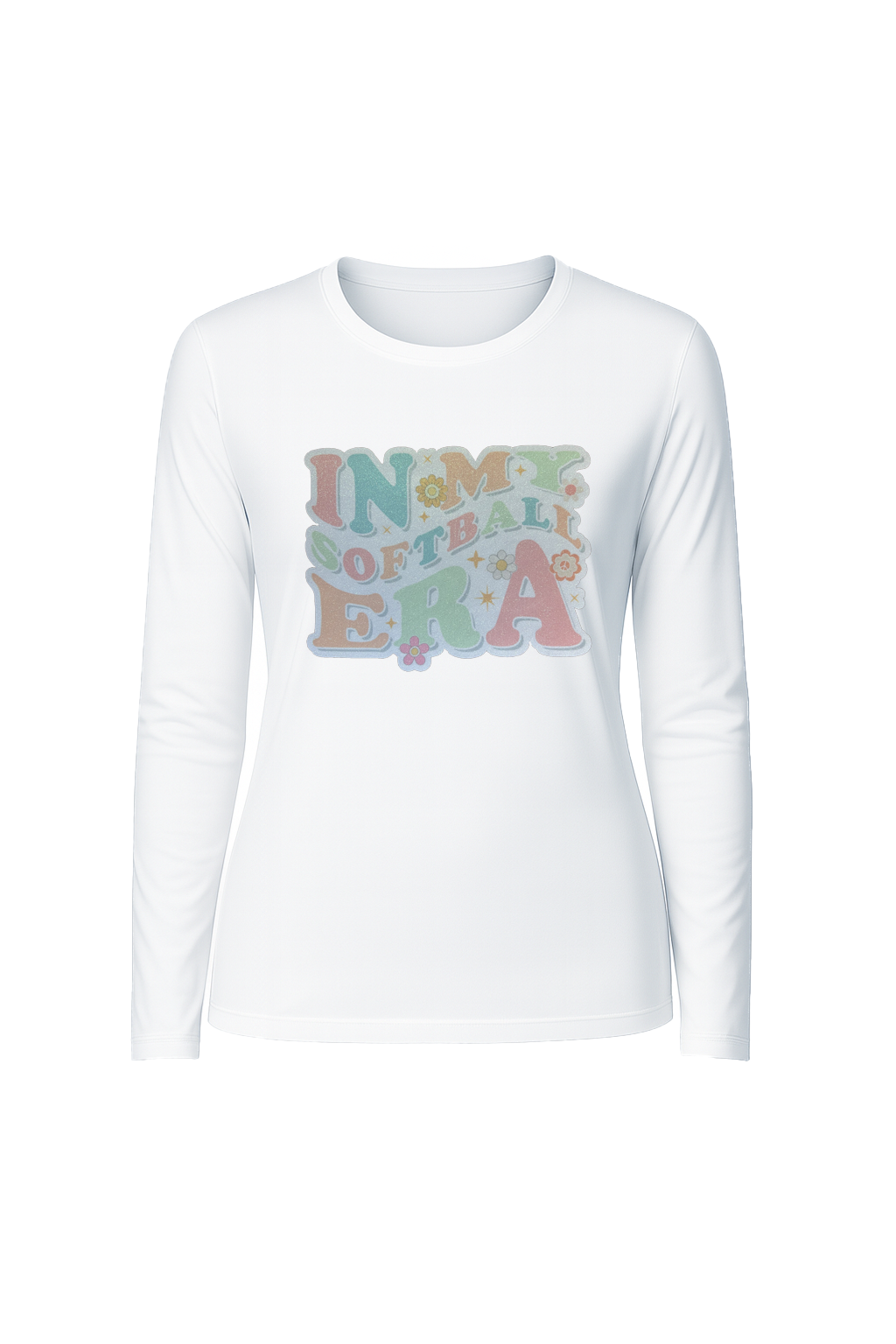 Glitter Softball Era Long Sleeve Tee UPF 50