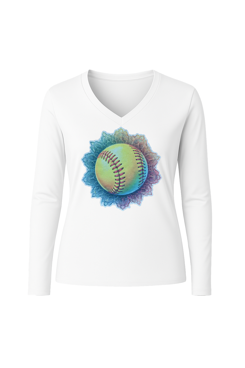 Glitter Tie-Dye Triple Long Sleeve V-Neck Tee