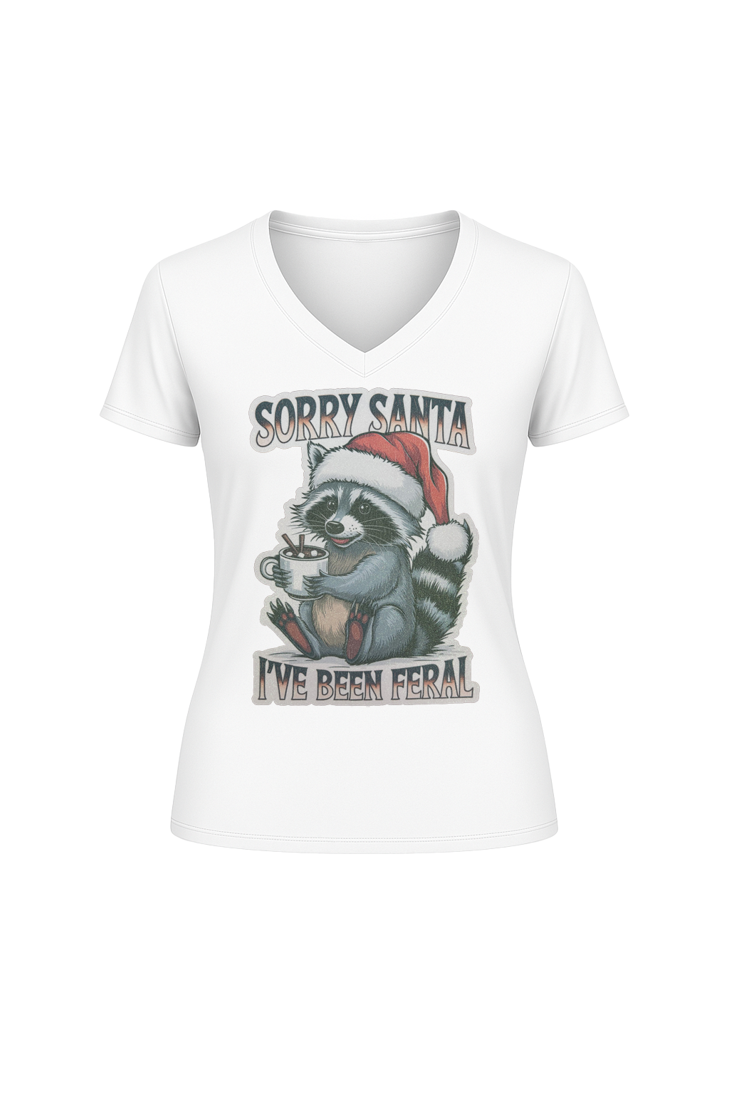 Glitter I've Been Feral Short Sleeve V-Neck Tee