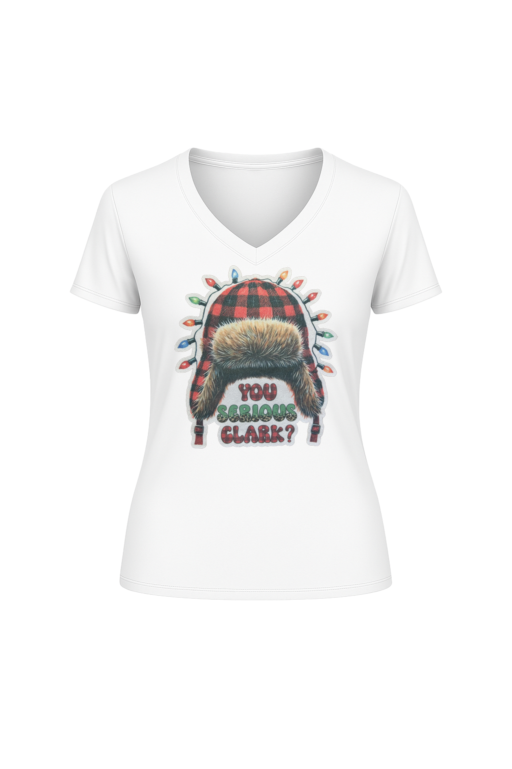 Glitter You Serious Clark? Short Sleeve V-Neck Tee